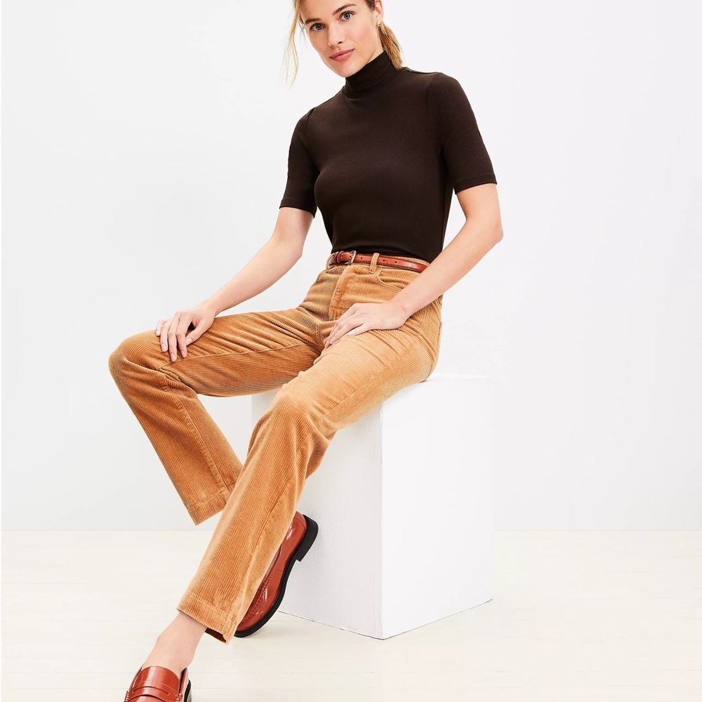 BUNDLE LOFT Petite CURVY Straight Corduroy Pants